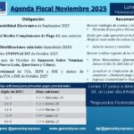 NOVIEMBRE 2025. Agenda de Obligaciones Fiscales, Laborales y de Seguridad Social.