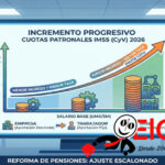 Tabla IMSS de Cuotas Patronales CyV para 2026. Con incremento gradual de cuota patronal CEyV.
