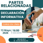 Mie. 13 Mayo. Partes Relacionadas y su declaración informativa – Curso en línea 100% En VIVO